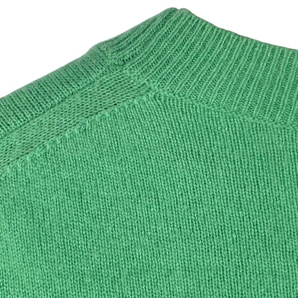 J.Crew 100% Cashmere Crewneck Sweater Green Size L Classic Luxe Knit - Picture 7 of 12